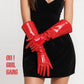 Hot Red Opera Gloves Faux Patent Leather
