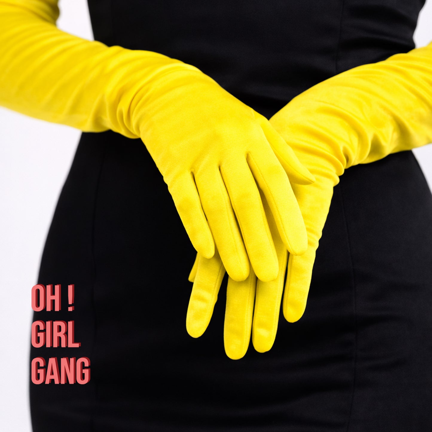Yellow Satin 1920s Opera Gloves 70cm Long
