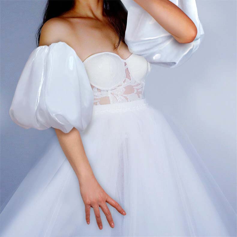 Boho Style: Puff Organza Sleeves, Detachable Bridal Sleeves. Oh Girl Gang