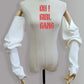 Matt Satin Long Sleeves Boho Style (White, Ivory satin)