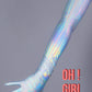 Mermaid Fish Scale Long Opera Gloves (holographic, muted rainbow),Ultra Thin Satiny Stretch Mermaid Costume, Rave, 70s Disco, dance drag performer, hen do outfits. Oh Girl Gang