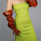 Unisex Stylish leather gloves: Puffy 70cm long gloves, PU leather, Coloured leather long gloves, Steampunk party costume gloves. Oh Girl Gang Gloves