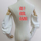 Matt Satin Long Sleeves Boho Style (White, Ivory satin)