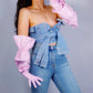 Unisex Stylish leather gloves: Puffy 70cm long gloves, PU leather, Coloured leather long gloves, Steampunk party costume gloves. Oh Girl Gang Gloves