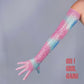 Mermaid Fish Scale Long Opera Gloves (holographic, muted rainbow),Ultra Thin Satiny Stretch Mermaid Costume, Rave, 70s Disco, dance drag performer, hen do outfits. Oh Girl Gang