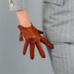 Genuine Color Leather, Touch Screen Leather Gloves (18cm) Oh Girl Gang Gloves