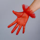 Lavender, Pink, Burgundy, Red, White Tulle Short Gloves with Ruffles