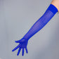 New! Hot Pink, Indigo Blue, Green Mesh Gloves | Stretchy Elastic Opera Gloves. Oh Girl Gang