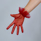 Lavender, Pink, Burgundy, Red, White Tulle Short Gloves with Ruffles