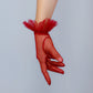 Lavender, Pink, Burgundy, Red, White Tulle Short Gloves with Ruffles