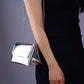 Shiny Silver Clutch with Chain. Oh Girl Gang