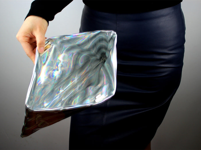 Metallic Party Clutch - Silver - Woman - Clutch Bags 