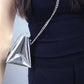 Shiny Silver Clutch with Chain. Oh Girl Gang