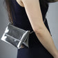 Shiny Silver Clutch with Chain. Oh Girl Gang