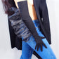 Ruffle Lace long gloves, 70cm long lace gloves with ruffles, Black gloves Rose pink Evening gloves, Opera gloves,Party costumes. Oh Girl Gang Gloves