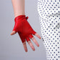 Half-finger gloves, Coloured leather gloves, Semi-finger gloves, Genuine leather gloves, costume gloves. Oh Girl Gang Gloves