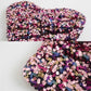 Multi-color Sequin Crop Top Corset | Pink Sequin Elastic Bustier | Party Costume | Bachelorette Party outfits | Oh Girl Gang