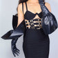 Hot leather gloves with ruffles, 70cm PU leather gloves for evening gown, party costume. Steampunk, raves gloves. Oh Girl Gang Gloves