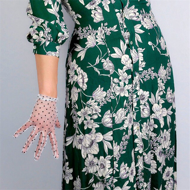 Short Polka Dot Gloves, crocheted gloves, Short White Tulle Evening gown gloves with ruffles, Bridal wedding gloves,Tea party Gloves. Oh Girl Gang Gloves.