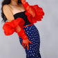 Red Lace Long Party Gloves with Puff Tulle (90cm)