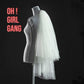 Stunning Pearl Blusher Veil, Short wedding veil, chic shoulder length veil, bachelorette party veil. Oh Girl Gang Bridal