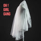 Stunning Pearl Blusher Veil, Short wedding veil, chic shoulder length veil, bachelorette party veil. Oh Girl Gang Bridal