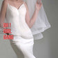 Classic Wrist length Veil with 2 layers. Quality soft tulle veil in white or Ivory color, Blusher Veil, bachelorette party veil. Oh Girl Gang Bridals