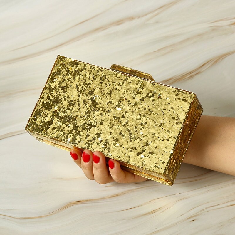 iWISH Womens Golden Glitter Clutch Purse Pleated India | Ubuy
