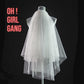 Stunning Pearl Blusher Veil, Short wedding veil, chic shoulder length veil, bachelorette party veil. Oh Girl Gang Bridal