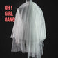 Stunning Pearl Blusher Veil, Short wedding veil, chic shoulder length veil, bachelorette party veil. Oh Girl Gang Bridal