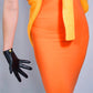 Burgundy Black genuine Leather short Gloves with gold chain Fine quality touch screen leather gloves (16cm), Party costume, evening gloves. Oh Girl Gang Gloves