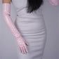 Light Pink Opera leather Gloves, Elbow length 70cm long, Evening Gown Gloves. Party costume, Tea Party, Cyber Futuristic fashion gloves. Oh Girl Gang Gloves