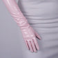 Light Pink Opera leather Gloves, Elbow length 70cm long, Evening Gown Gloves. Party costume, Tea Party, Cyber Futuristic fashion gloves. Oh Girl Gang Gloves
