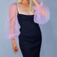 Bridal detachable tulle sleeves (pink, Lavender) Boho Puff Wedding sheer long sleeves, bridal shower, bachelorette party, rehearsal dinner. Oh Girl Gang Gloves
