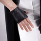 GENUINE LEATHER half finger gloves | Minimal leather gloves | Black Semi-finger gloves with good quality | Party costume gloves | Oh Girl Gang Gloves