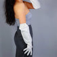 Elegant puff 50cm Leather Gloves, Unisex fashionable gloves, White leather, Black leather, Grey leather, Brown leather, Burgundy leather. Oh Girl Gang Gloves