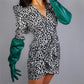 Statement puff 50cm Leather Gloves, Unisex fashionable gloves, Gold, silver red, animal print gloves for raves party costume.