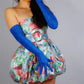 Blue Opera Suede gloves elbow length | 70cm, 60cm, 40cm Evening gown, party costume gloves, Raves, festival party, Steam punk gloves | Oh Girl Gang Gloves