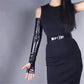 Leather fingerless Long Gloves in Red / Black (60cm)
