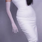 Elbow length white Tulle bridal Gloves. Elegant wedding gloves, bride gloves, evening gloves, fashion gloves. Tea Party Gloves. Oh Girl Gang Gloves