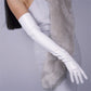Elegant White Opera Gloves, Elbow length Patent Leather Evening Gown Gloves.Party costume, Tea Party gloves, Cyber Futuristic fashion gloves. Oh Girl Gang Gloves