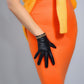 Burgundy Black genuine Leather short Gloves with gold chain Fine quality touch screen leather gloves (16cm), Party costume, evening gloves. Oh Girl Gang Gloves
