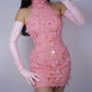 Light Pink Opera leather Gloves, Elbow length 70cm long, Evening Gown Gloves. Party costume, Tea Party, Cyber Futuristic fashion gloves. Oh Girl Gang Gloves