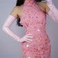 Light Pink Opera leather Gloves, Elbow length 70cm long, Evening Gown Gloves. Party costume, Tea Party, Cyber Futuristic fashion gloves. Oh Girl Gang Gloves