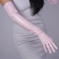 Light Pink Opera leather Gloves, Elbow length 70cm long, Evening Gown Gloves. Party costume, Tea Party, Cyber Futuristic fashion gloves. Oh Girl Gang Gloves