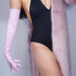 Light Pink Opera leather Gloves, 70cm, 60cm, 50cm Elbow length, Evening Gown, Party costume, Tea Party, Cyber Futuristic fashion gloves. Oh Girl Gang Gloves